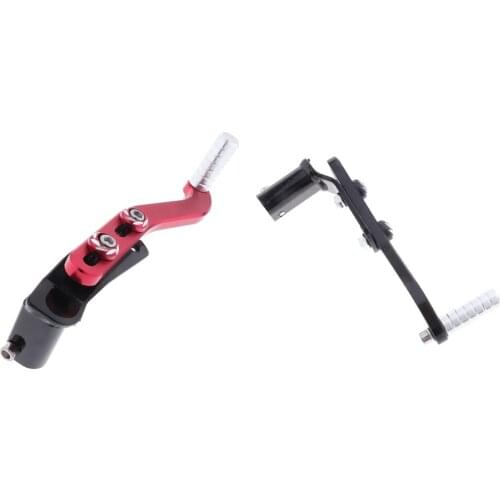 CNC Aluminum Front Foot Pegs Rear Brake Pedal Shifter Cover for Scooter Motorcross ATV, - Black+Red