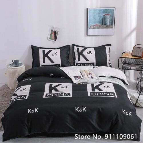 Home Textile Cute Cartoon Pattern Bedding Quilt Cover Pillowcase Bed Sheet Bedding for Children and Adults 3/4 Pieces Full Size