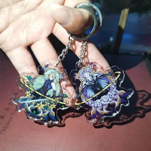 Final Game Acrylic Keychain Pendants Double-Sided Keyring Car Bag Accessories Fantasy Key Chain Men Boyfriend Gifts