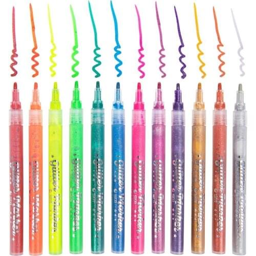 Flash pen 6/12 color set environmentally friendly water-based marker pen marker for DIY greeting card photo album hand account