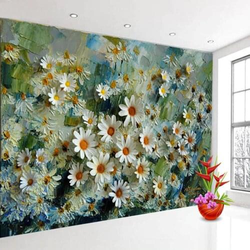 Custom 3D Photo Wallpaper Murals Floral Stereoscopic Oil Painting Living Room TV Backdrop Wall Papers Home Decor Prints Wall Art