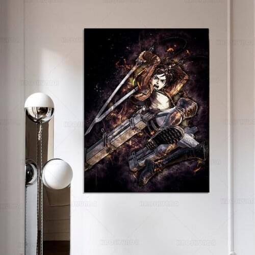 HD Prints Attack on Titan Canvas Painting Wall Art Eren Jaeger Poster Bedroom Home Decor Japanese Anime Role Modular Pictures