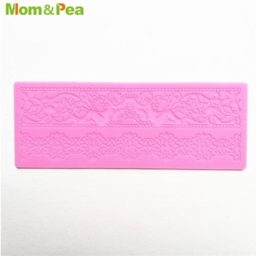 KCL569 2-Line Small Lace Pad Silicone Mold Sugar Paste Fondant Cake Decoration 3D Mould