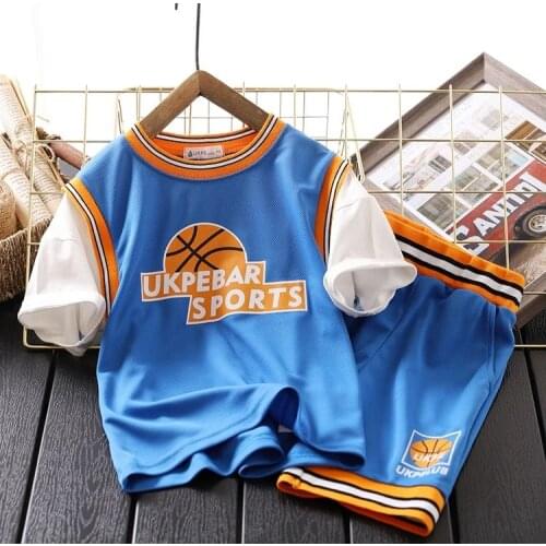 Boys Set 2021 Children clothing Summer Basketball Uniform Summer Sports Quick-drying Mesh Set