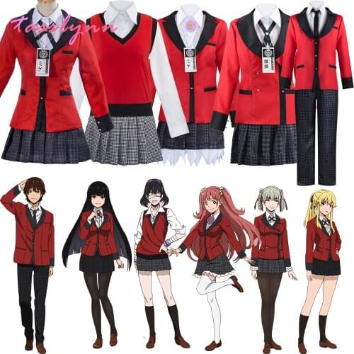Anime Kakegurui Cosplay Yumemite Yumemi Compulsive Gambler Jabami Yumeko Ryota Suzui Costume Japanese Uniform Girl Clothes