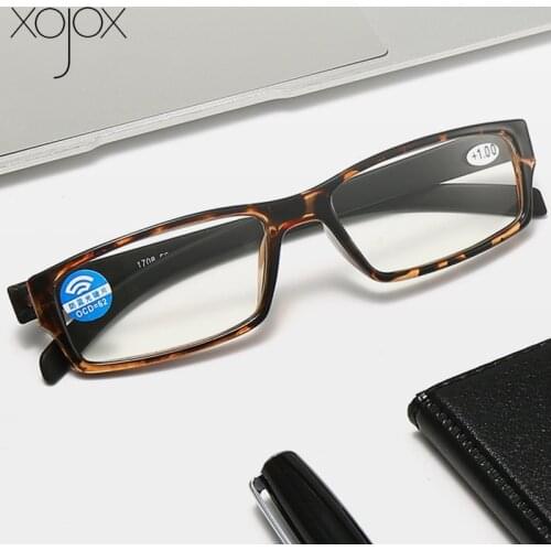 XojoX Fashionable Hyperopia Eyewear Blu-ray Computer Mens Presbyopic Retro Leopard Reading Glasses for Women Diopter +2.0 +4.0