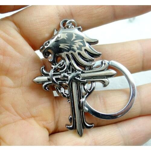Fashion Creative alloy Key Chain Ring Keyring Silver Wolf Pendants Gift Tool Men Car Accessories 1 PC