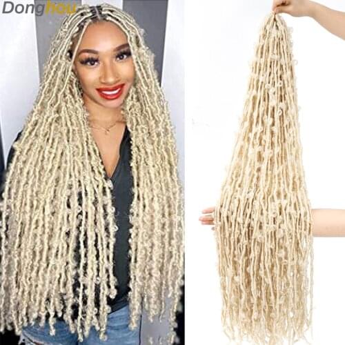 New Arrival 613 Blonde Butterfly Locs Crochet Hair 36 inch Bob Butterfly Locs Distressed Natural Crochet Locks Hair Extensions