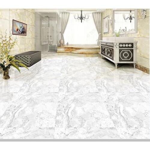 PVC Marbled Jazz White Tile non-slip waterproof self-adhesive 3D floor sticker tiles bathroom 3D wallpaper