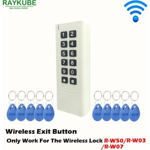 RAYKUBE Wireless Password Keypad & RFID Reader Use For Our Wireless Door Lock With 10pcs RFID Keyfobs R-K10