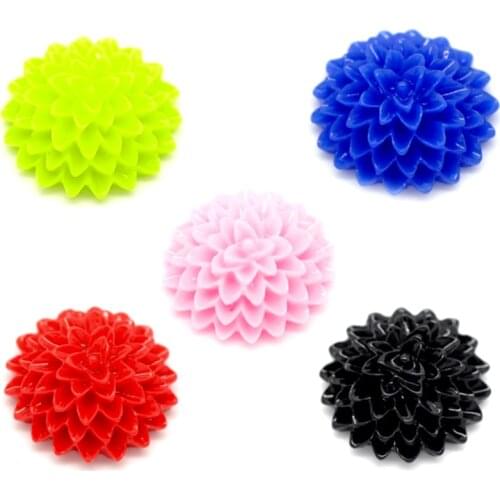 LF 50Pcs Mixed Round Resin Flower Decoration Crafts Flatback Cabochon Embellishments For Scrapbooking Cute Diy Accessories