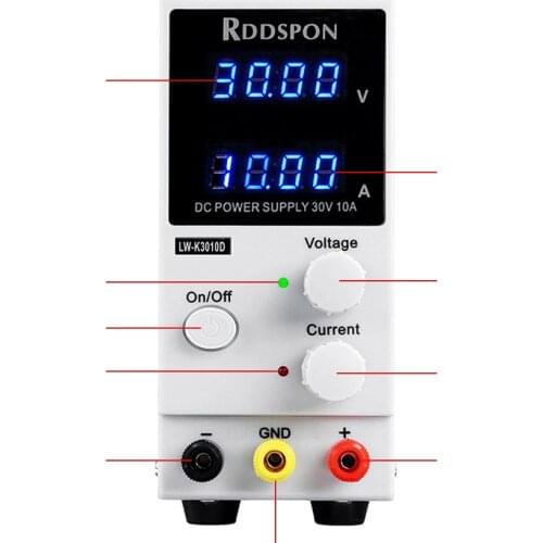 30V10A adjustable laboratory power supply 4-bit display DC power supply charging repair switching power supply voltage regulator