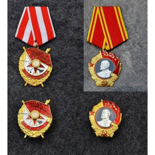 Soviet Order of the Red Banner Screw Back Badges Soviet Union Medal Red Banner for War USSR CCCP Badge