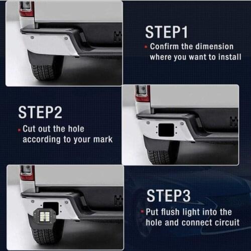 24W Flush Mount LED Work Light Bar for Car Offroad Boat 4WD Spot Beam LED Pods Driving Fog Light QW