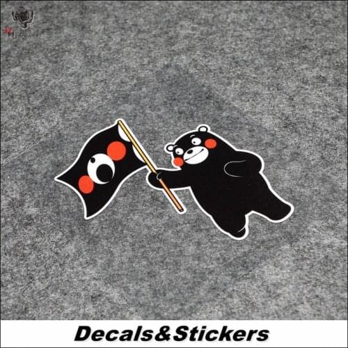 NO.L297 Kumamon Flag 3M Reflective Modified Stickers Car Glass Waterproof Decals Racing Motorcycle