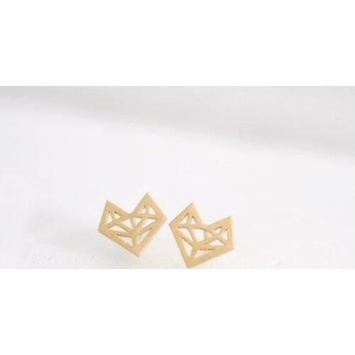 Yiustar 2019 New Fashion Origami Fox Stud Earrings for Women Simple Origami Fox Shaped Jewelry Party Gifts E096