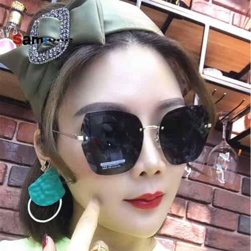 Samjune 2020 Luxury Vintage sunglasses women Brand Designer Oversized sunglasses Female sun glasses for lady Mirror Shades UV400