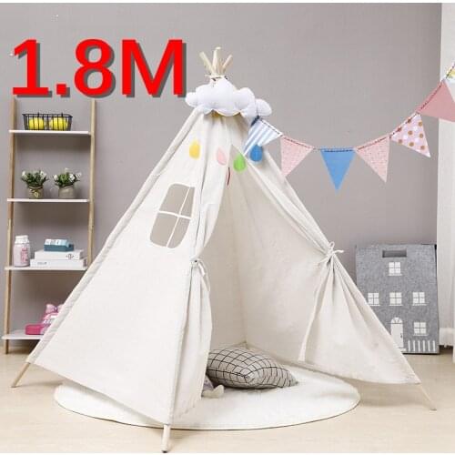 1.8M Portable Childrens Tents Tipi Play House Kids Cotton Canvas Indian Play Tent Wigwam Child Little Teepee Room Decoration
