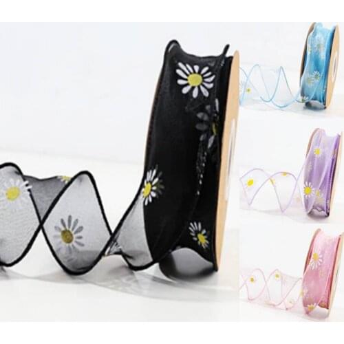 40mm10 yards flower tulle ribbon DIY handmade material headdress bow clothing material crafts 4cm lace