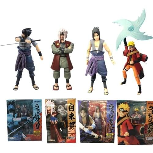 Naruto Uzumaki Shippuden Anime Figures PVC Toys Uchiha Sasuke Jiraiya SHF Model Action Figma Collection Xmas Gift Kids Doll