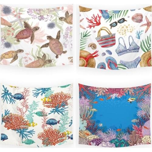 Marine life turtles and octopuses tapestry anime wall decor anime tapestry wall blanket decor tapestry wall hanging Room decor