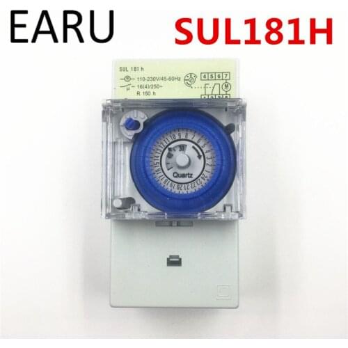 Free Shipping High Quality SUL181H Mechanical Timer 110V-220V 24hours Daily 1min~168h Mechanical Time Switch Relay Din Rail Hot