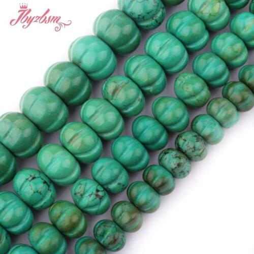10x12,12x16mm Pumpkin Turquoises Beads Natural Stone Beads For DIY Necklace Bracelets Earring Jewelry Making 15" Free Shipping