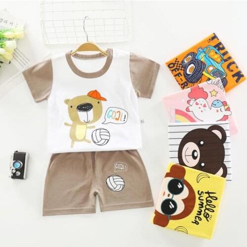 Kids Two-piece Clothes Sets Summer New Childrens Wear Baby Short Sleeve Clothing For Boys Girls Cotton Toddler Underwear Suit