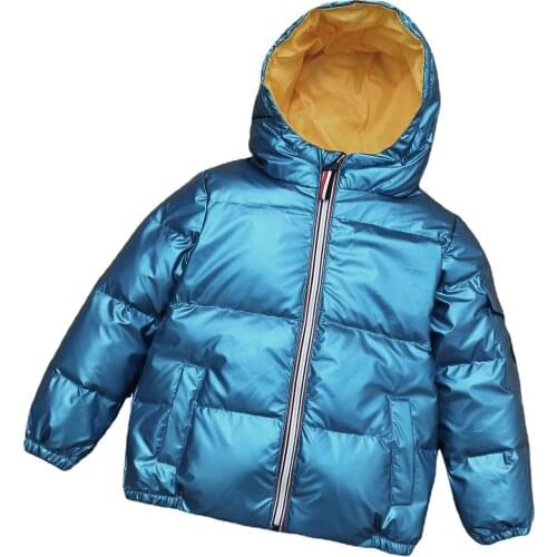 1-10Y Kids thickened down jacket solid color hooded jacket boys clothes winter jacket women kids winter coats