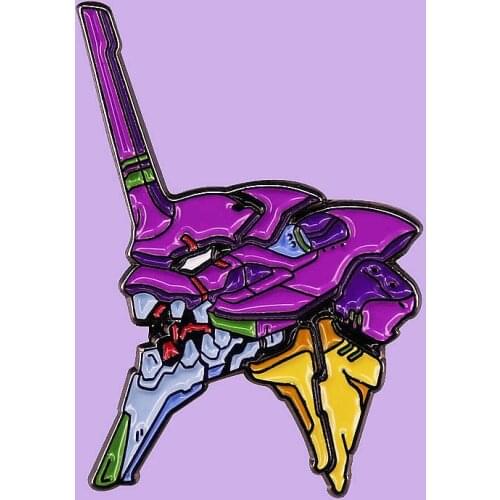 Anime Evangelion EVA-01 Fightingg Robot Mecha Brooch Pins Enamel Metal Badges Lapel Pin Brooches Jackets Jeans Fashion Jewelry