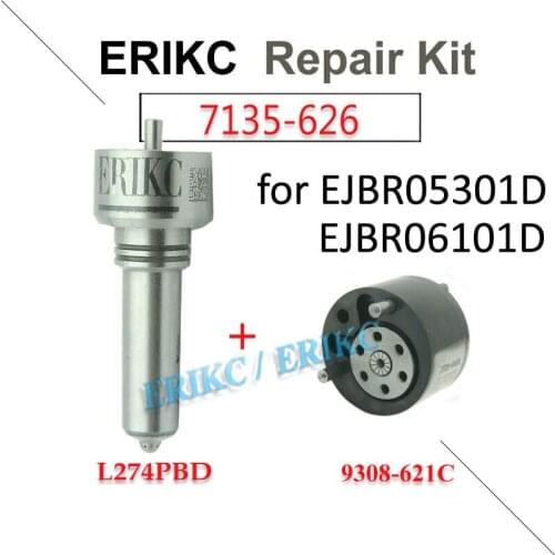 ERIKC 7135-626 Diesel Injector Repair Kits L274PBD Sprayer Nozzle 9308-621C Control Valve for Delphi EJBR05301D EJBR06101D