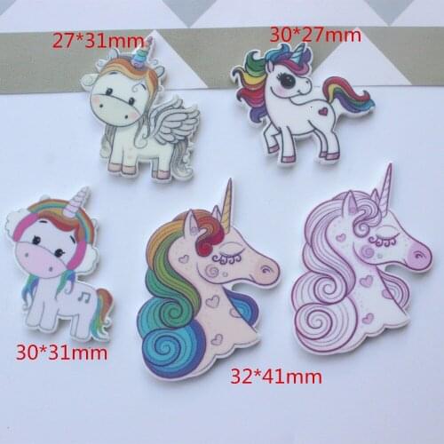 10pcs/lot kawaii planar resin unicorn with wings resin cabochons accessories