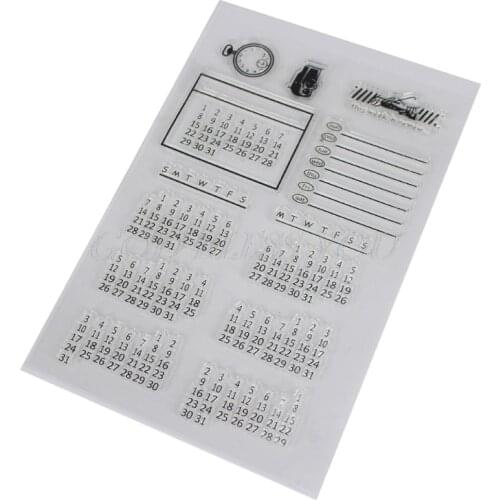 Calendar DIY Silicone Clear Rubber Stamp Sheet Scrapbooking Album Craft Decor Drop Shipping