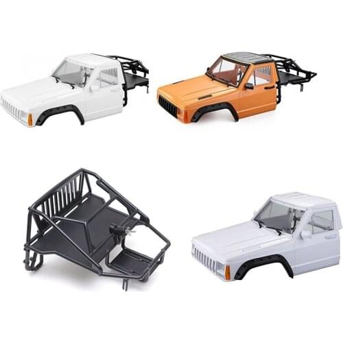 RC Car Body Cab & Back-Half Cage for 1/10 RC Crawler Traxxas TRX4 Cherokee Axial SCX10 90046 Redcat GEN 8 Scout II