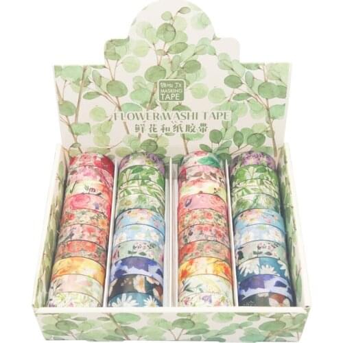 40roll/set Floral Pattern Masking Tape Decorative Self Adhesive Tapes Sticker Labels Scrapbooking DIY Stationery Decoration