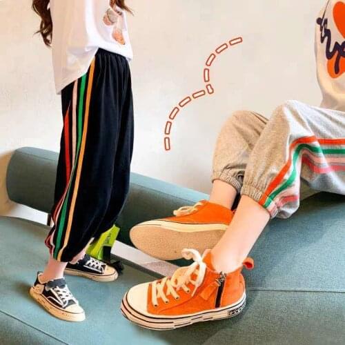 Girls Bottoms Summer New Baby Girl Anti-mosquito Pants Kids Clothes Children Fashion Color Striped Casual Pants