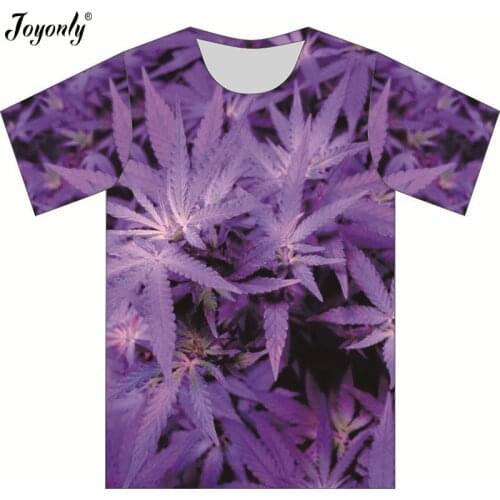 Joyonly 2018 Summer Boys Girls 3D T-shirt Purple Color Weed Plant Printing Harajuku Style Children T shirt Brand Tees Shirts