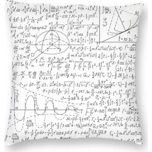 Mathematics Formulas Math Square Pillow Case Home Decorative Science Geek Teacher Gift Cushions Throw Pillow for Living Room