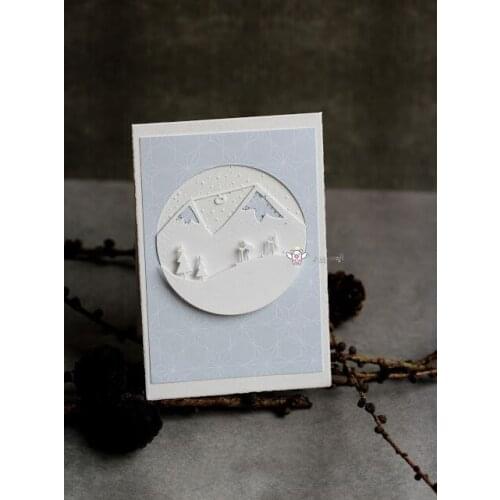 Mmao Crafts Metal Steel Cutting Dies New Snow mountain skiing Stencil For DIY Scrapbook Paper/photo Cards Embossing Dies