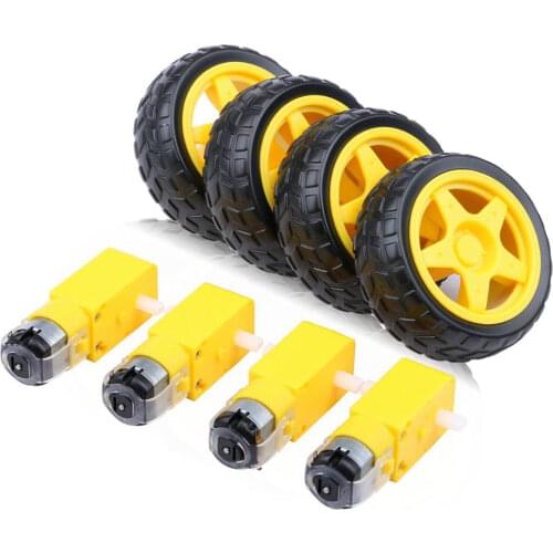 Electric Motor Gearbox Engine For arduino Car Tire Yellow Wheel with Plastic TT Motor 3-6V Dual Shaft Gear Motor TT Magnetic