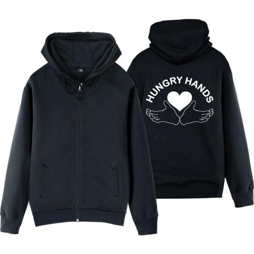 Man Boy Coat Full Zip Hoodie Fleece Hooded Jacket HIMYM Heart Hungry Hands Autumn Winter Couple Clothes ZIIART