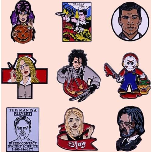 ZF1557 Metal Enamel Pins And Brooches For Women Men Lapel Pin Backpack Bags Hat Badge Halloween Gifts