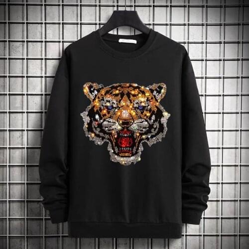2021 Mens Chic Hoodie Famous Brand Plus Velvet Winter Diamond Skull Hot Sale Sweatshirt Oversized Pullover 5XL
