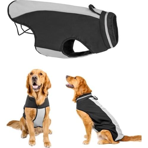 Soft Shell Diving Fabric Big Dog Jacket Outdoor Waterproof Puppy Clothes Blue Red Grey Pet Clothes For Small Medium Large Dogs