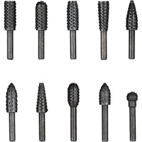 10-Piece Set Of Electric Rotary File For Woodworking, Wood Carving Drill Bit, Raft Handicraft Carving Knife Set Woodworking Tool