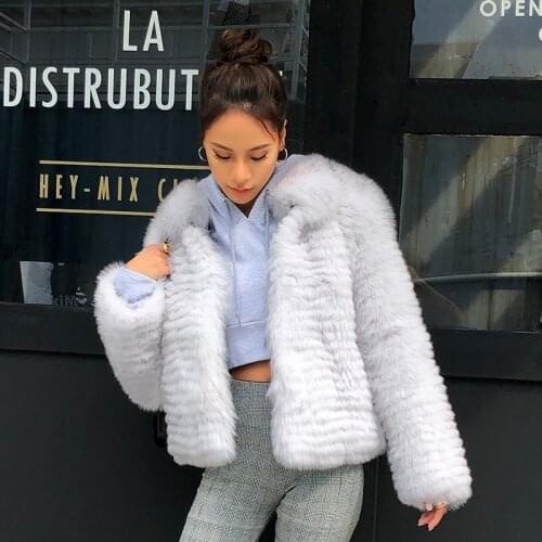 Real Autumn Winter Coat Double-faced Fox Fur Jacket Women Clothes Korean Jackets Manteau Femme Hiver MY962