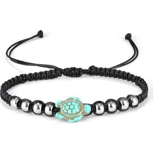 New hand-woven Korean wax thread foot ornament turtle creative anklet anklets for women 2020