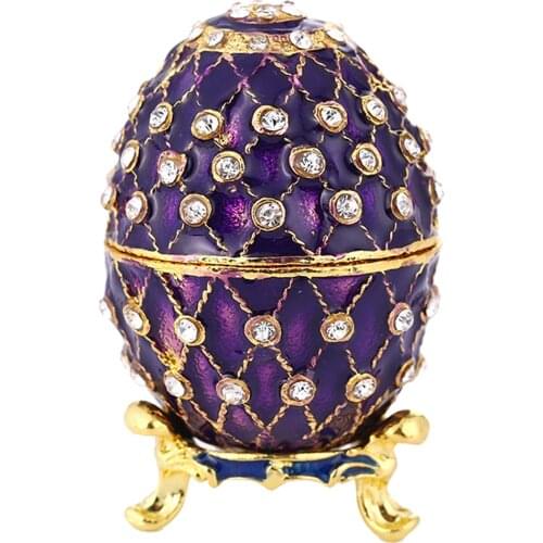 Easter Egg Jewelry Box Enamel Trinket Holder Desk Decor Keepsake