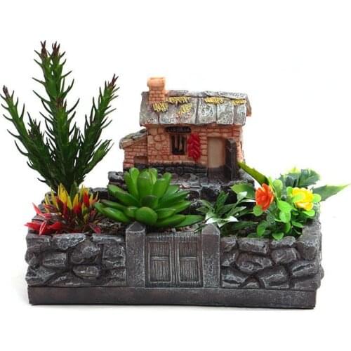 Pastoral Desktop Resin Succulent Plant Flower Pots Garden Micro Landscape Resin Pots Decoration Balcony Flower Pot