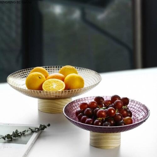 Modern Glass Fruit Plate Decoration Personality Creative Home Living Room Coffee Table Dining Table Snack Plate Fruit Bowl